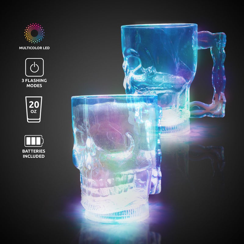 Fun Central Light Up Skull Mug with Multifunction LED - 20oz - Image 3
